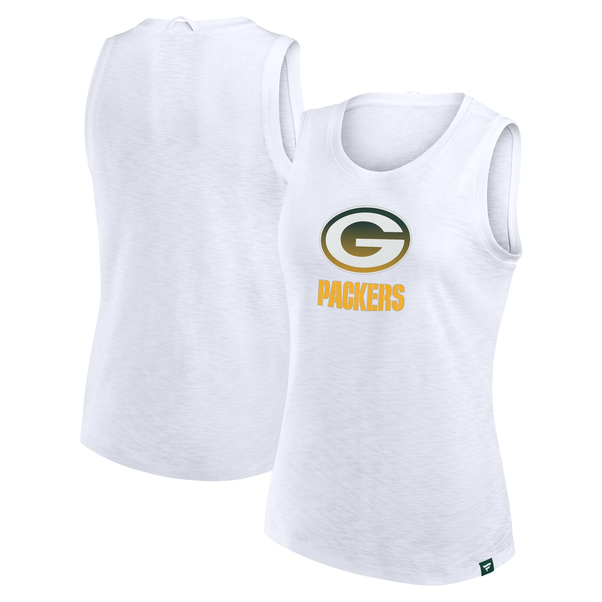 Women's Fanatics  White Green Bay Packers Slub Tank Top